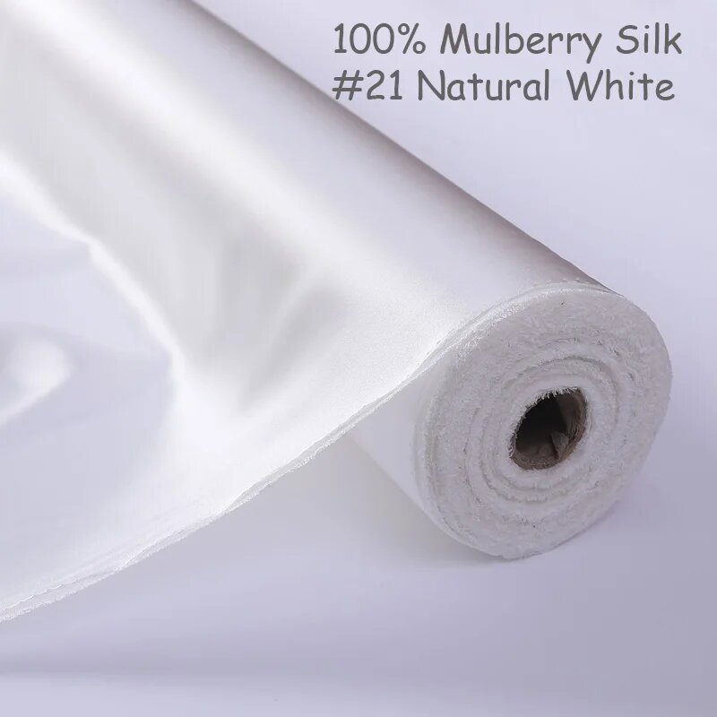 Шелк Charmeuse 100x140см, 22 Momme, белый