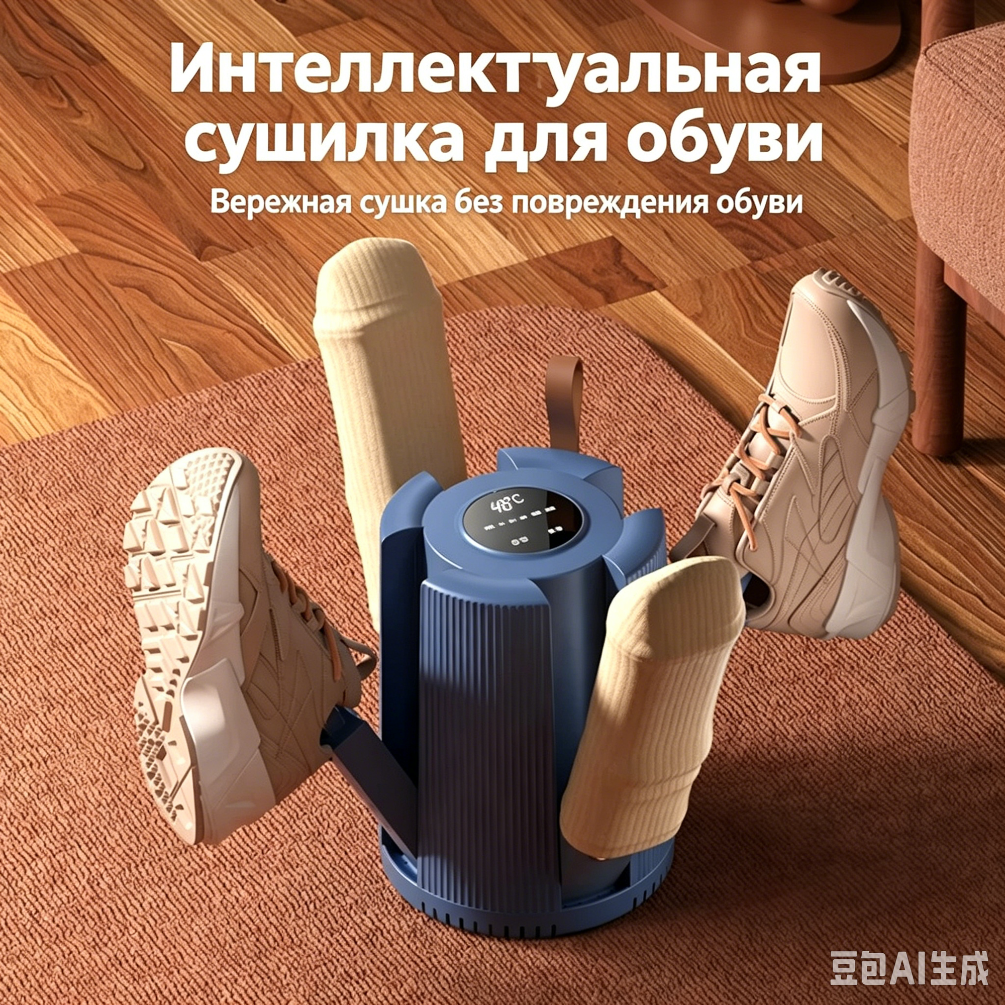 Сушилка для обуви X3 синяя 220В, Мощность 150 Вт, Двойная стойка, Быстрая сушка
