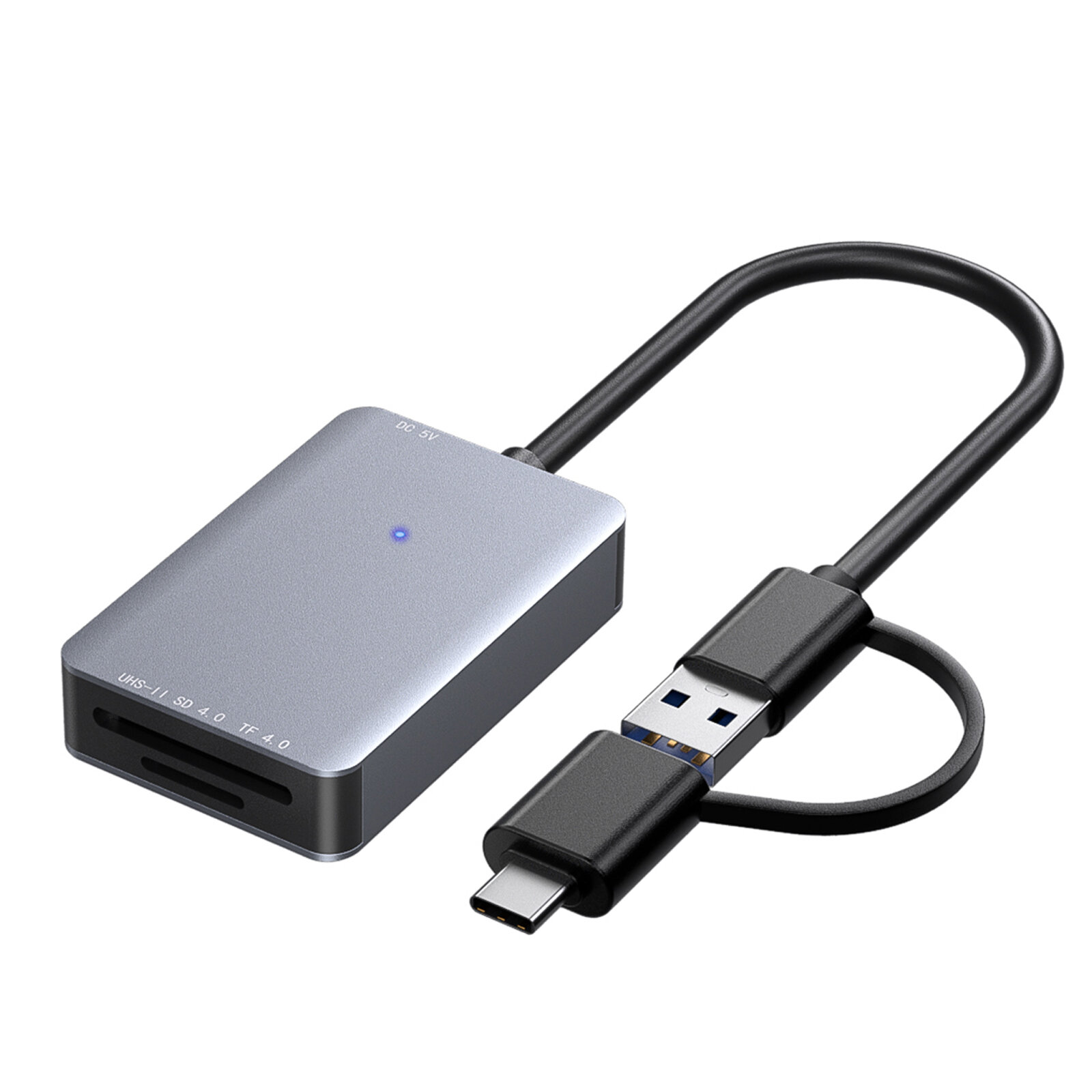 Быстрый кардридер UHS SD4.0 с двумя интерфейсами USB и Type