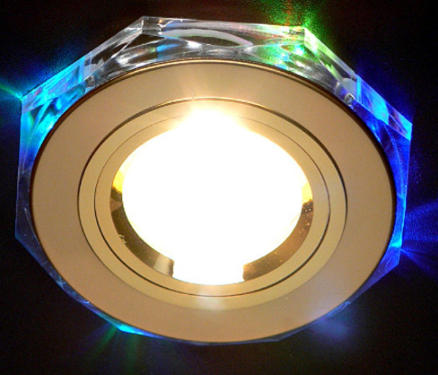 Без оригинальной коробки Светильник Elektrostandard MR16 GU5.3 2020/2 золото/мульти, LED подсветка