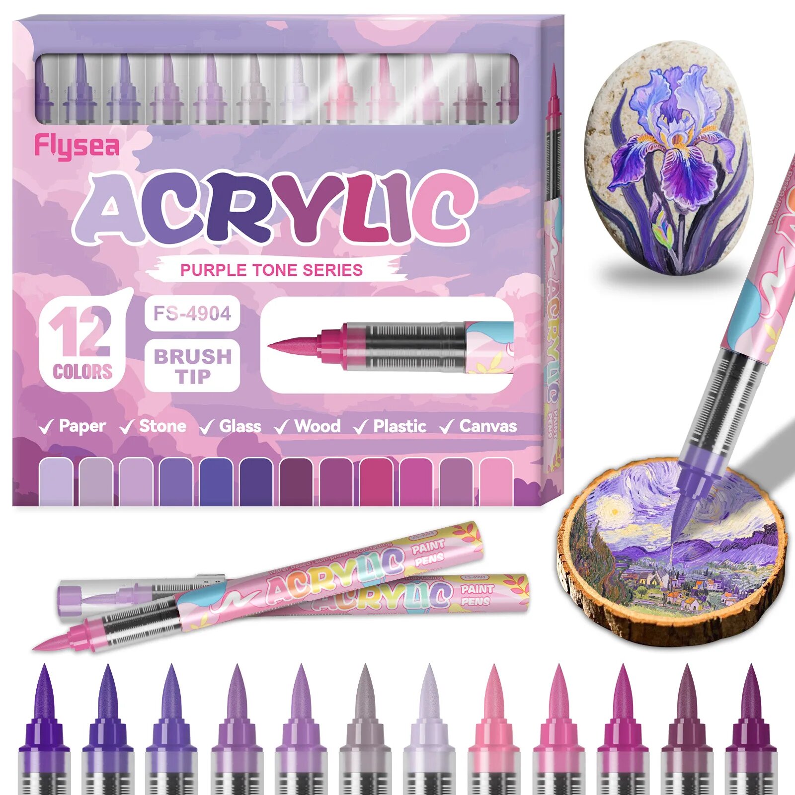 Акриловые маркеры Copic 12 цветов Фиолетовый, Purple
