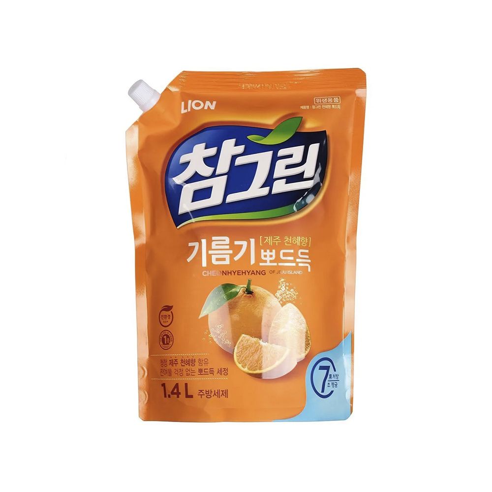 LION Chamgreen Cheonhyehyang Средство для мытья посуды, овощей и фруктов 1400мл