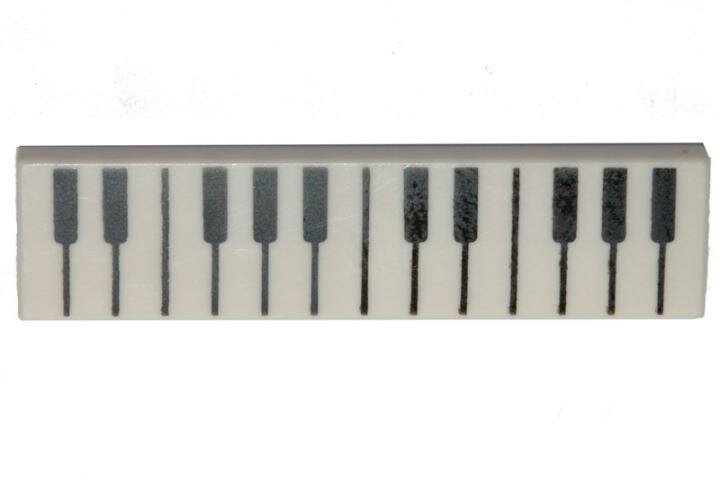 Деталь Lego 2431pb0593 Tile 1 x 4 with Black and White Piano Keys Pattern