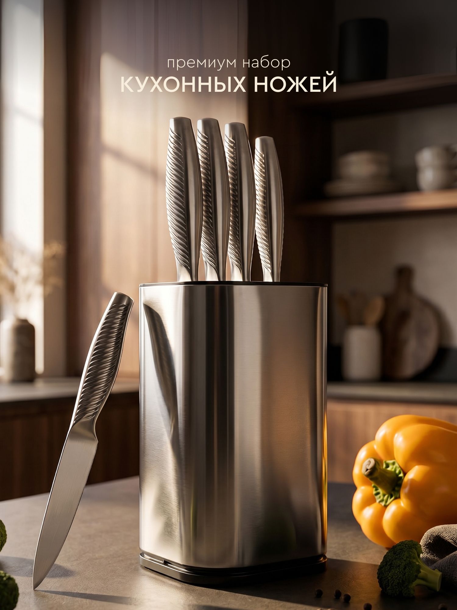 DREAM KITCHEN Набор кухонных ножей "графит" из 6 предметов
