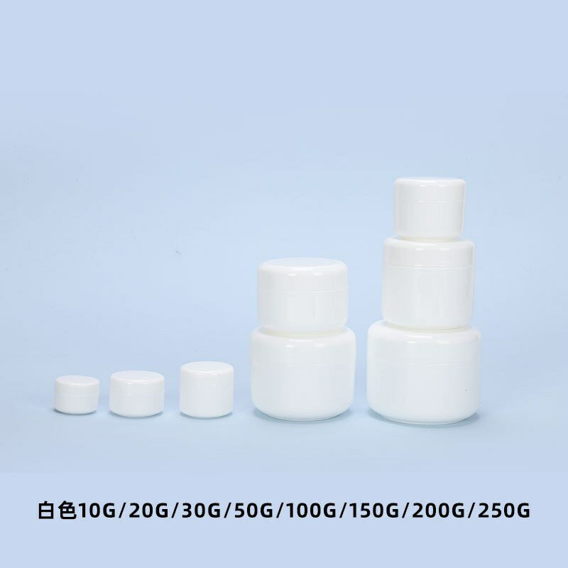 Белый пластиковый контейнер 30 грамм для крема косметики из прочного полипропилена, 10g