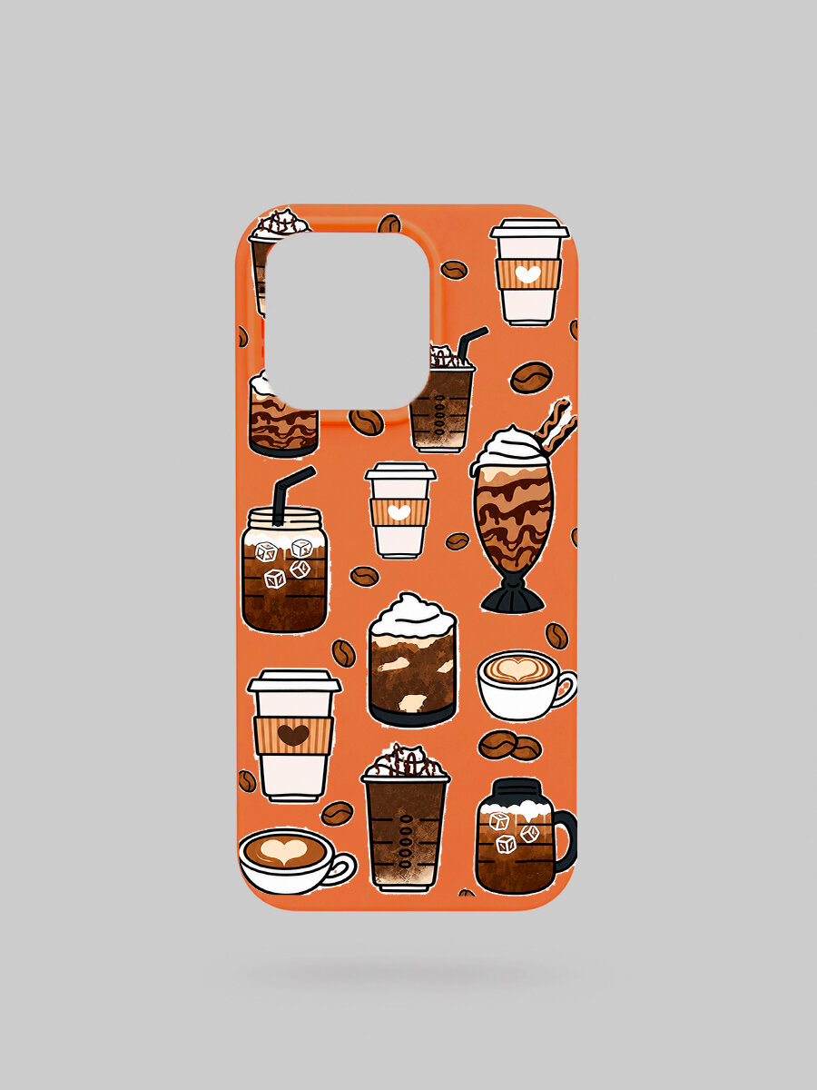 Чехол для iPhone 13/14, Капучино, силикон, soft touch, матовый, мягкий, тонкий, открытые кнопки