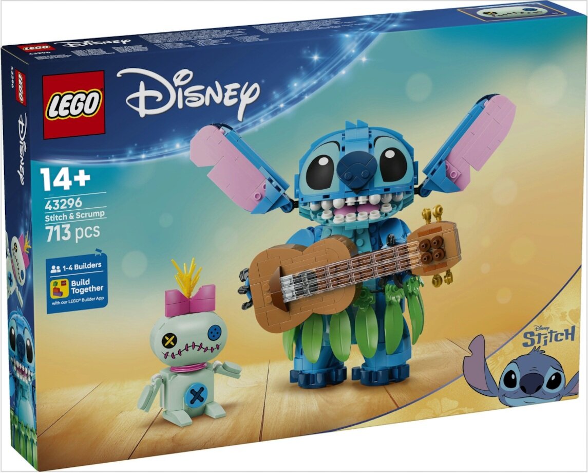 Конструктор LEGO Disney 43296 Стич и Скрамп, синий/бирюзовый, 713 дет.