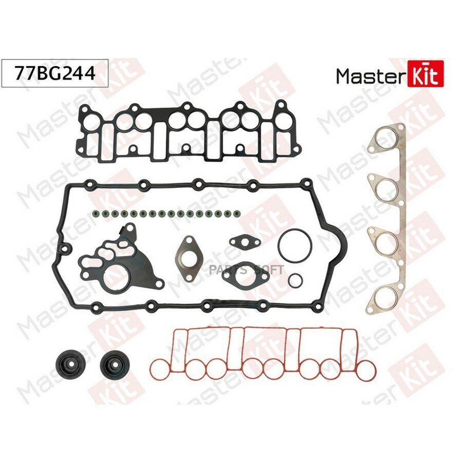 Комплект прокладок ГБЦ от официального дистрибьютора, MASTERKIT, артикул 77BG244