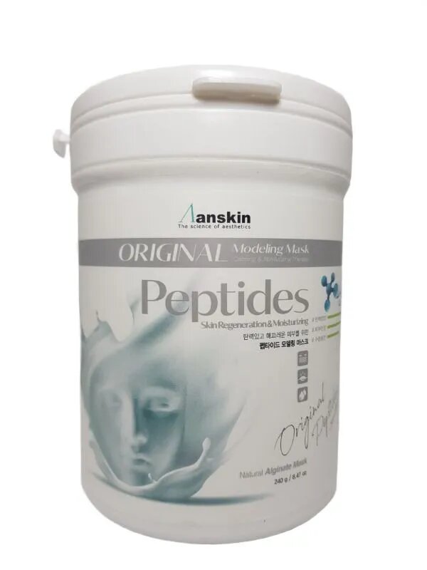 Anskin Маска для лица альгинатная с пептидами Original Peptides Modeling Mask, 240 г (банка)