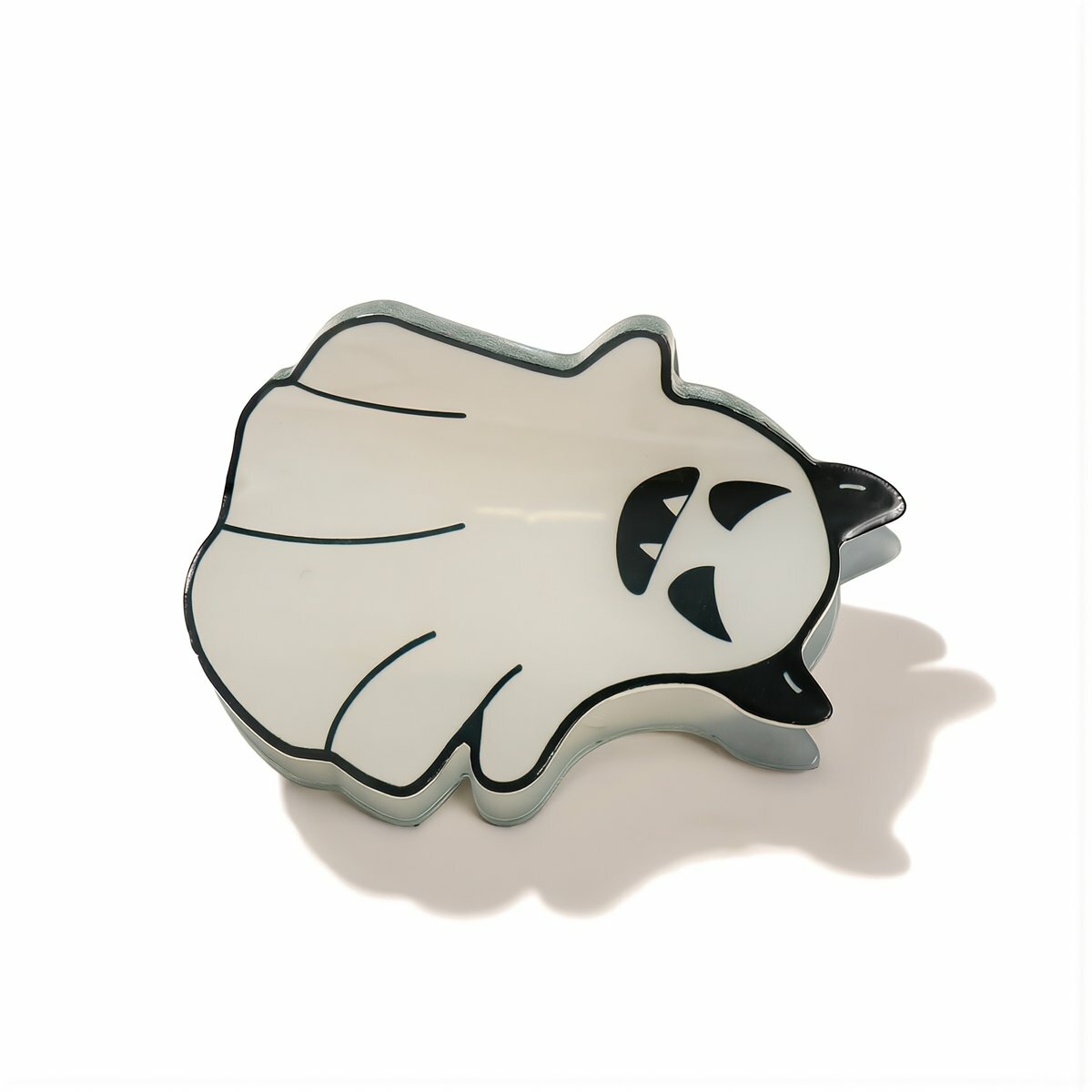 Стильный аксессуар для женщин зажим краб с принтом призраков на хэллоуин черный блестящий удобный для укладки длинных густых волос
