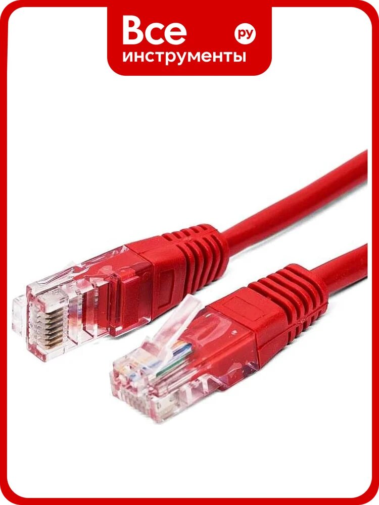 Кабель патч-корд U/UTP 5e кат. 2м Filum FL-U5-2M-R 26AWG(7x0.16 мм), омедненный алюминий (CCA), PVC, красный, 00-00872961