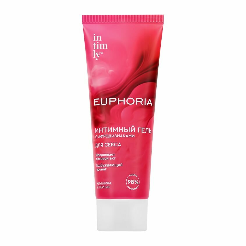 INTIMLY Лубрикант интимный EUPHORIA с афродизиаками (Клубника и персик) 75 мл