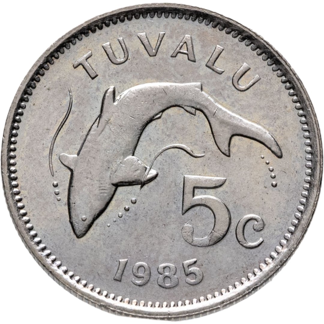 Тувалу 5 центов cents 1985, Мельхиор медь-никель, в сохранности UNC