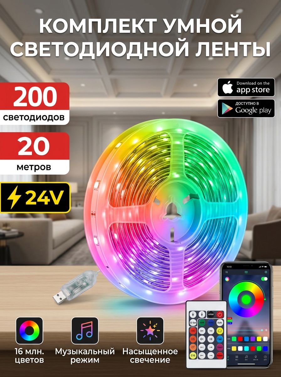 Светодиодная лента, Разноцветный