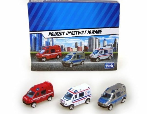 Игрушечная машинка Hipo Mini Van, автомобиль экстренных служб, 8 см