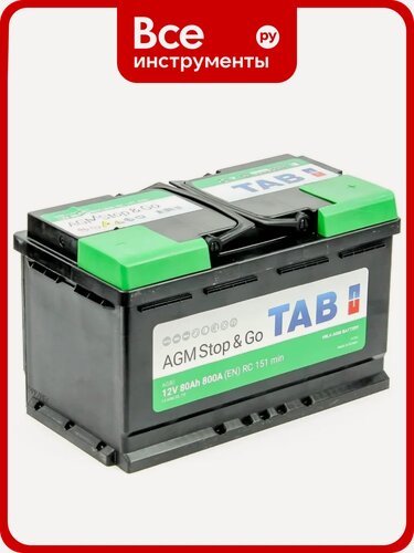 Изображение товара Аккумуляторная батарея TAB AGM Stop&Go 6СТ-80.0 213080