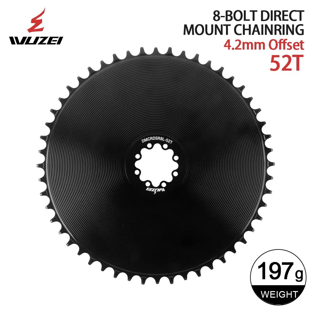 WUZEI 4.2mm Offest 8-Bolt Closed Chainring 40-58T для SRAM FORCE AXS 12V crank 8/9/10/11/12S Narrow Wide Direct Mount Sprocket