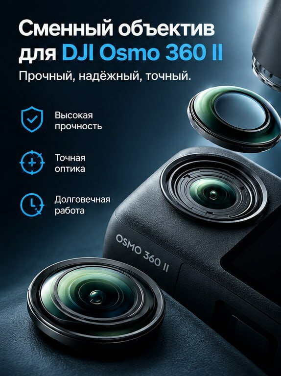 Osmo 360 II Lens Replacement Kit (Single) Ремкомплект для DJI Osmo 360 II, замена линзы