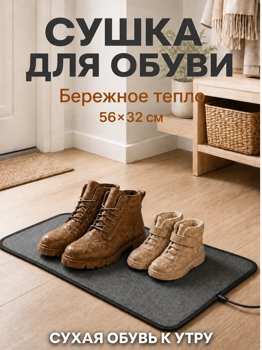 Электрическая сушилка, коврик с подогревом для сушки обуви