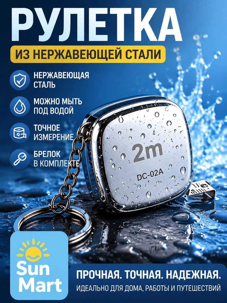 Измерительная рулетка 2м x 6мм
