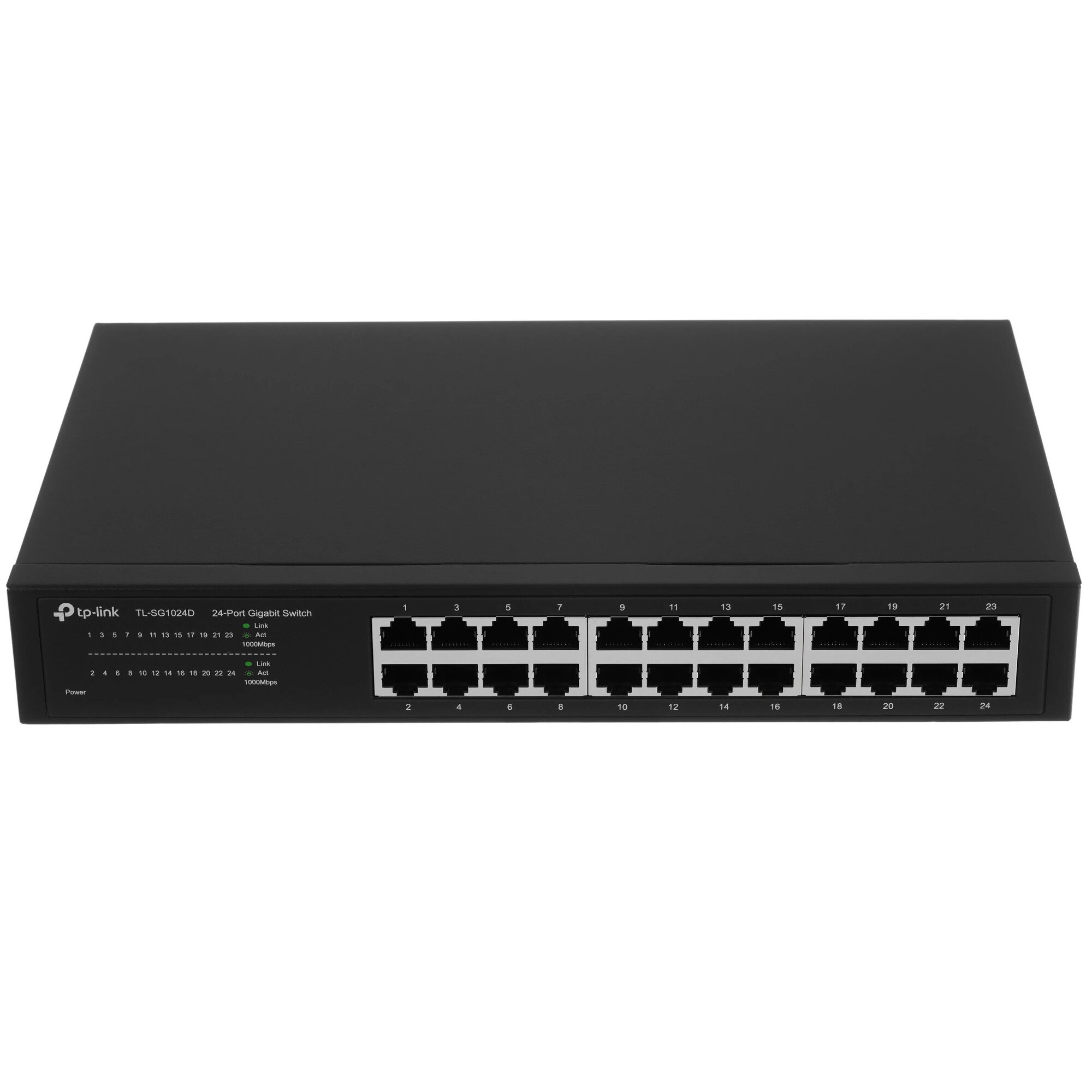 Коммутатор TP-Link TL-SG1024D, неуправляемый, 24 порта Gigabit Ethernet, монтаж в стойку, металлический корпус