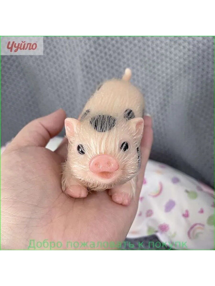 Силиконовая кукла поросенок 5 дюймов, 11 см, розовая, можно купать