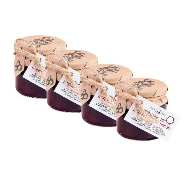 Таежный Тайник Конфитюр из клюквы с брусникой, 4x240г