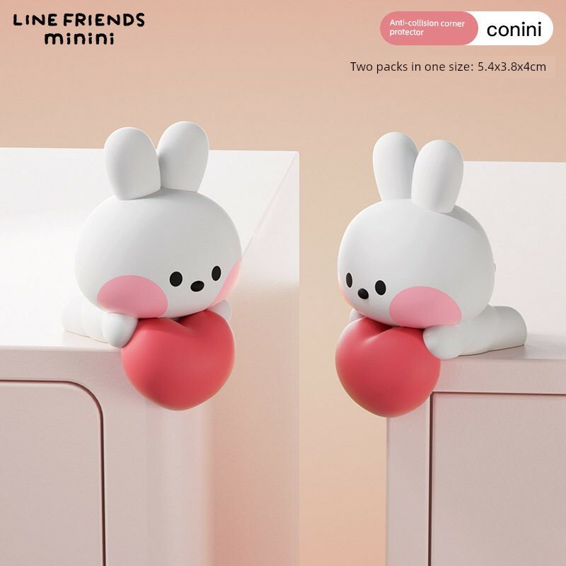 Защитные накладки на углы LINE FRIENDS Choco с обнимающим сердцем, противоскользящие накладки для стола, 2 шт.
