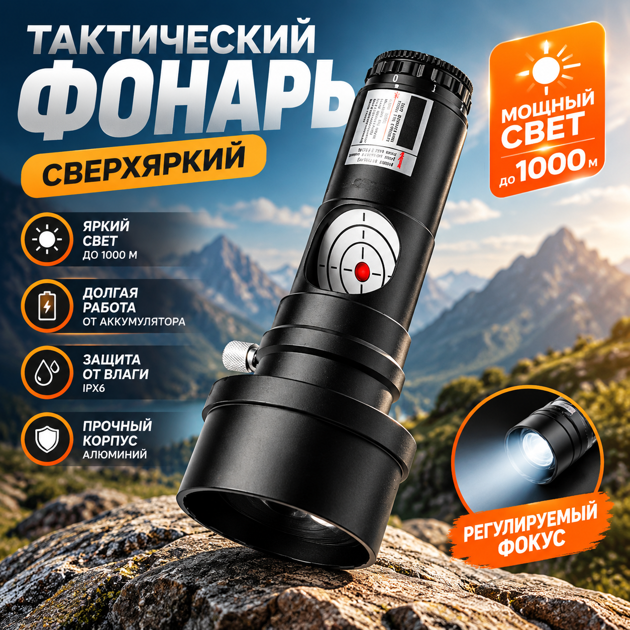 Лазерный коллиматор для телескопа Ньютона и SCT 1.25/2", 7 уровней яркости, красный луч, металлический корпус, чехол