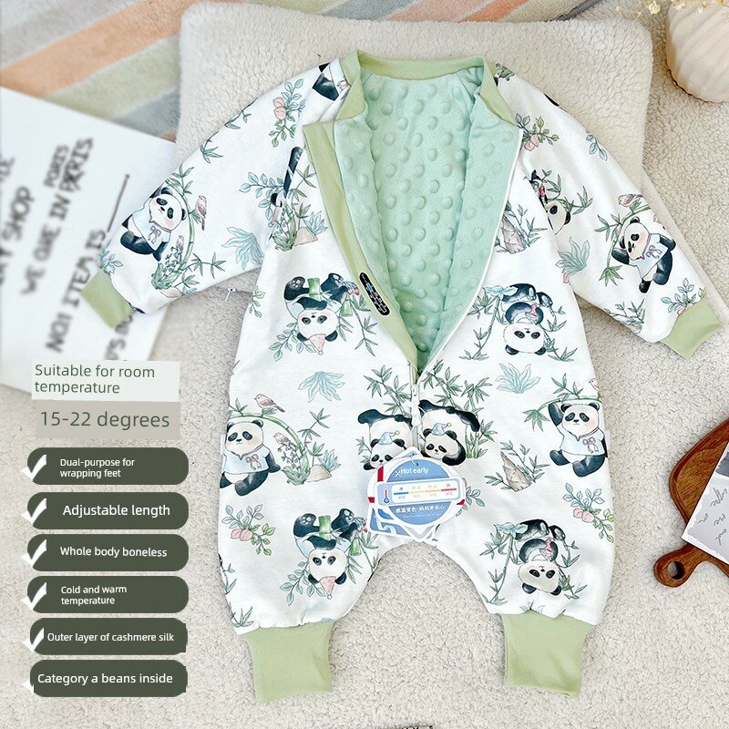 Младенческий спальный мешок с бамбуковой рощей, двойной слой флиса, 15-22°C, S размер для роста 58-68 см