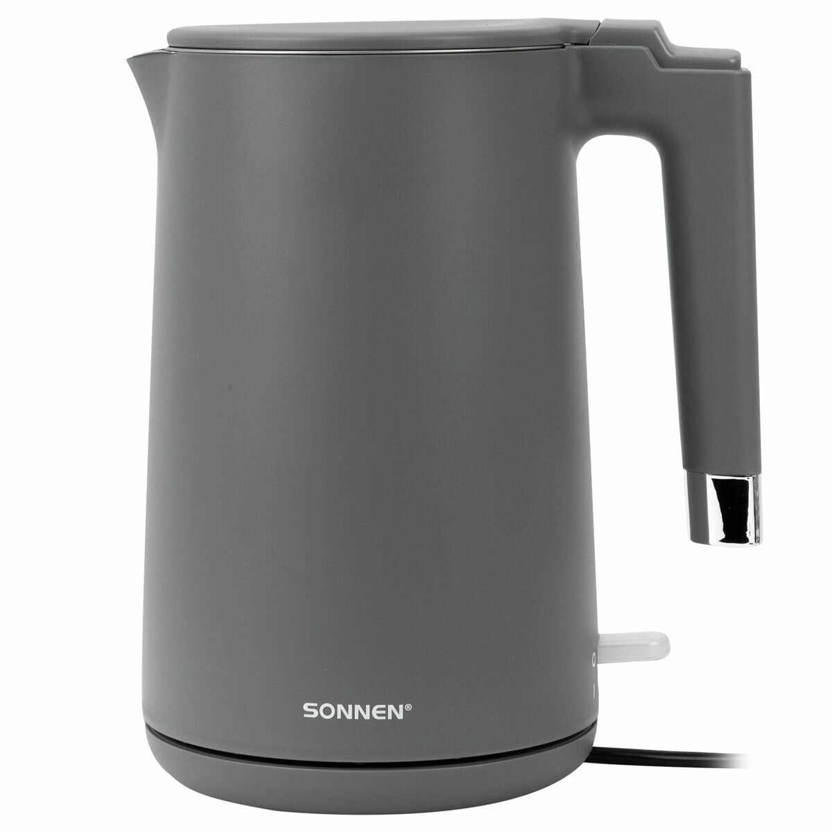 Чайник электрический с двойными стенками Sonnen KT-8719G, 1,5л, 2200Вт, графитовый (454693)