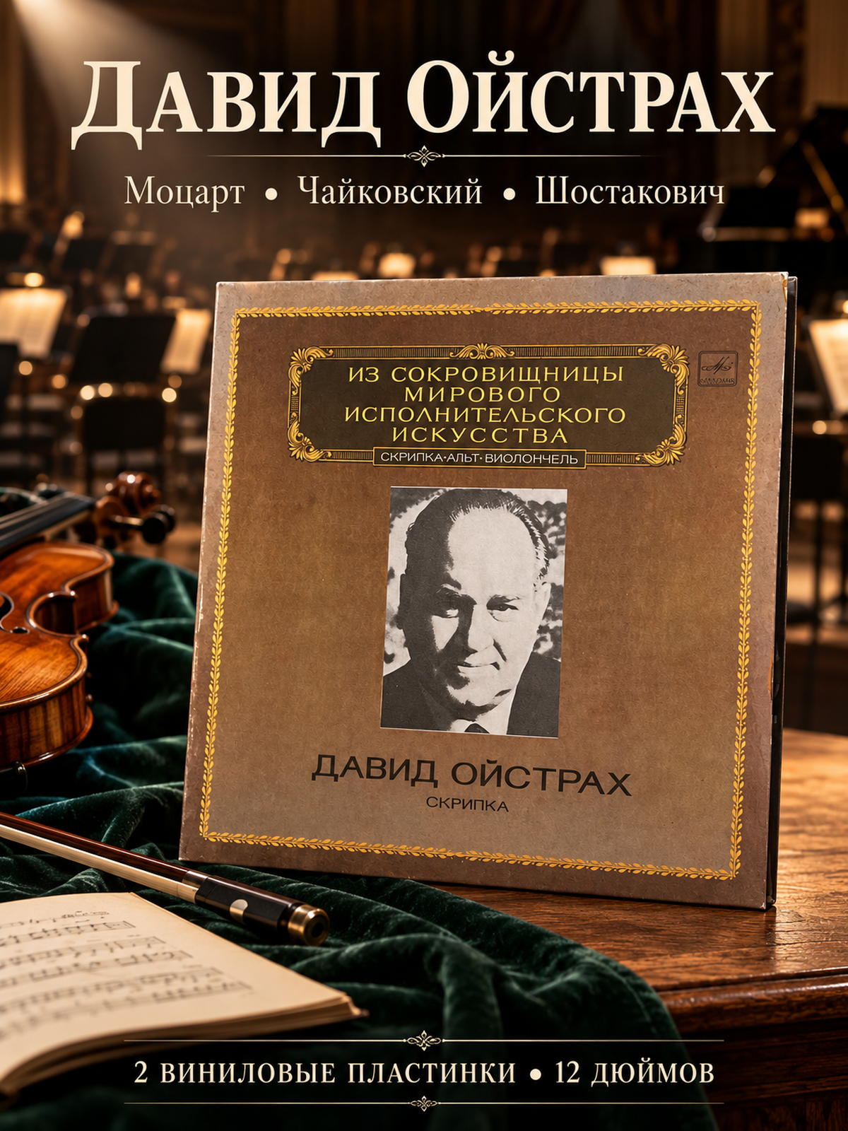 2 LP Давид Ойстрах - Скрипка. Из Сокровищницы Мирового Исполнительского Искусства. 2 Виниловые пластинки 12 дюймов. Мелодия СССР 1982 год.