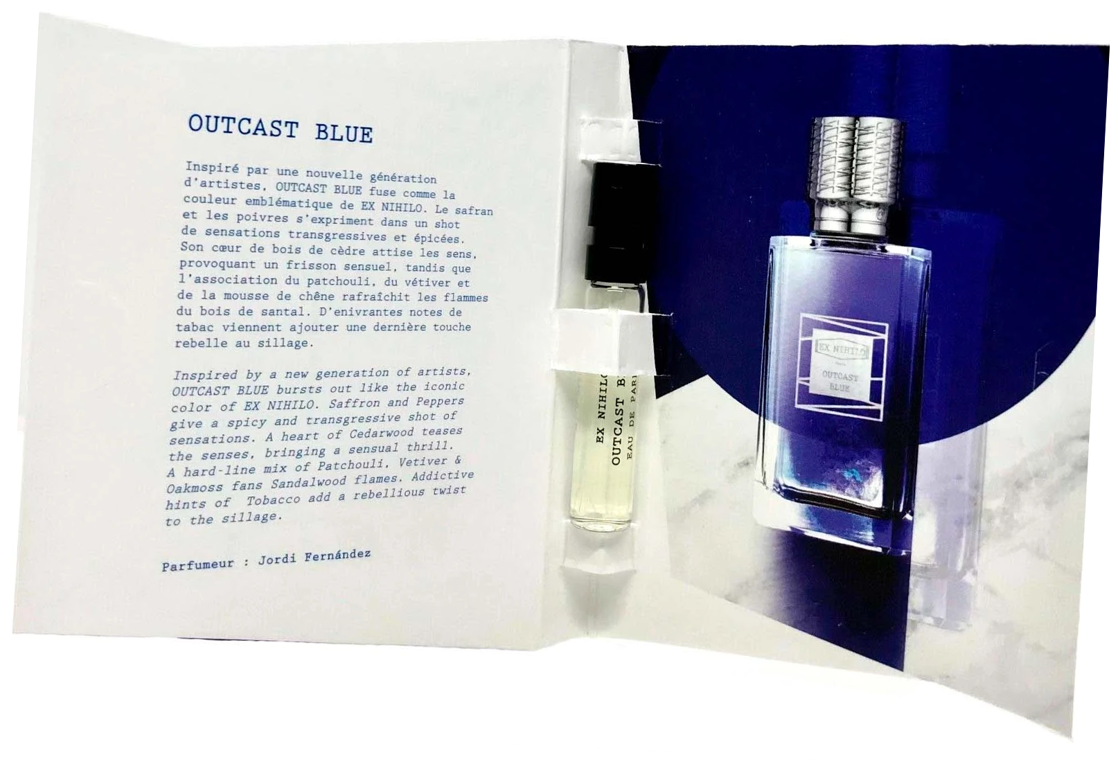Парфюмерная вода Ex Nihilo Outcast Blue мини-флакон 2 / Пробник аромата Экс Нихило Ауткаст Блю / Красивый парфюм