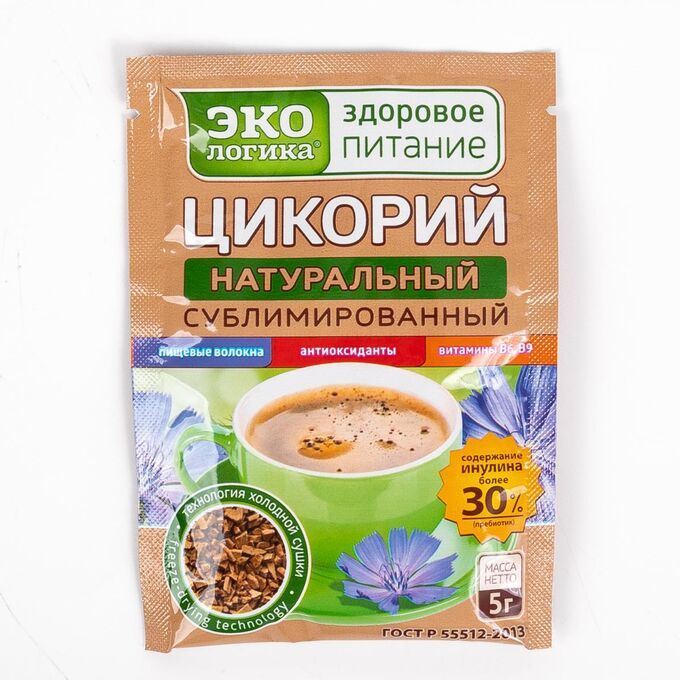 Экологика Цикорий натуральный, растворимый сублимированный, 5 г, 7 шт