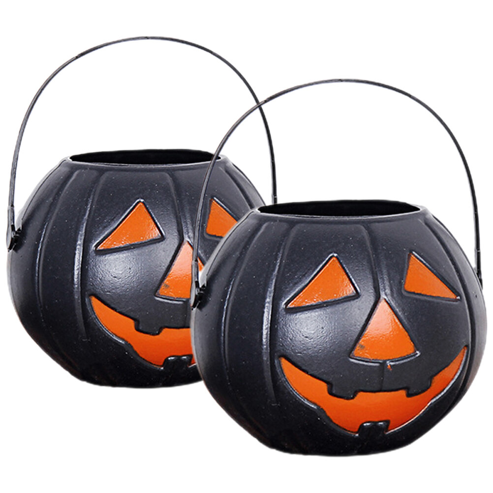 Ведёрко Для Конфет В Форме Тыквы 2 Штуки Декор Для Halloween Праздничный Аксессуар Размер 8.50X7.20X7.20Cm