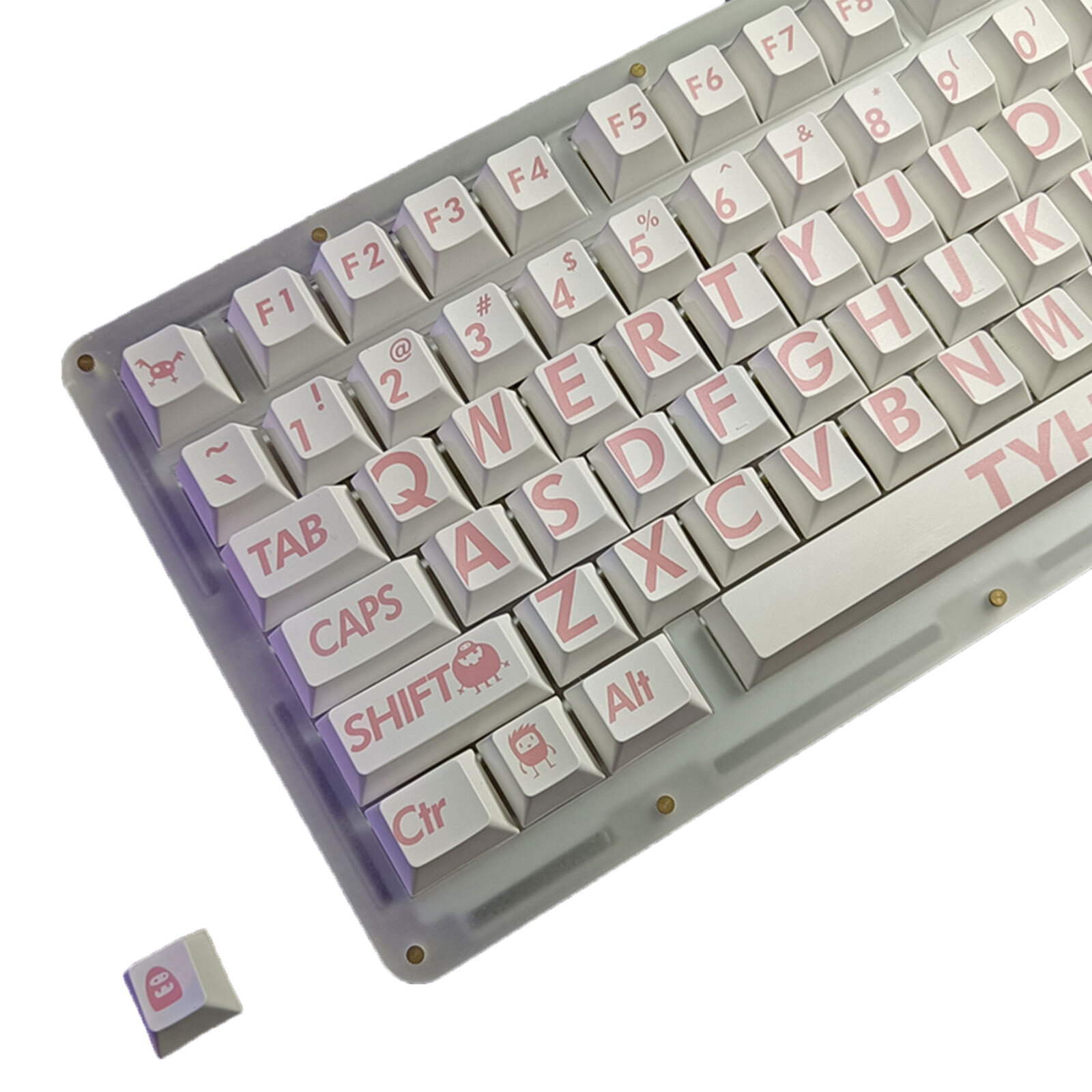132 клавиши розовые большие буквы PBT кейкапы Cherry