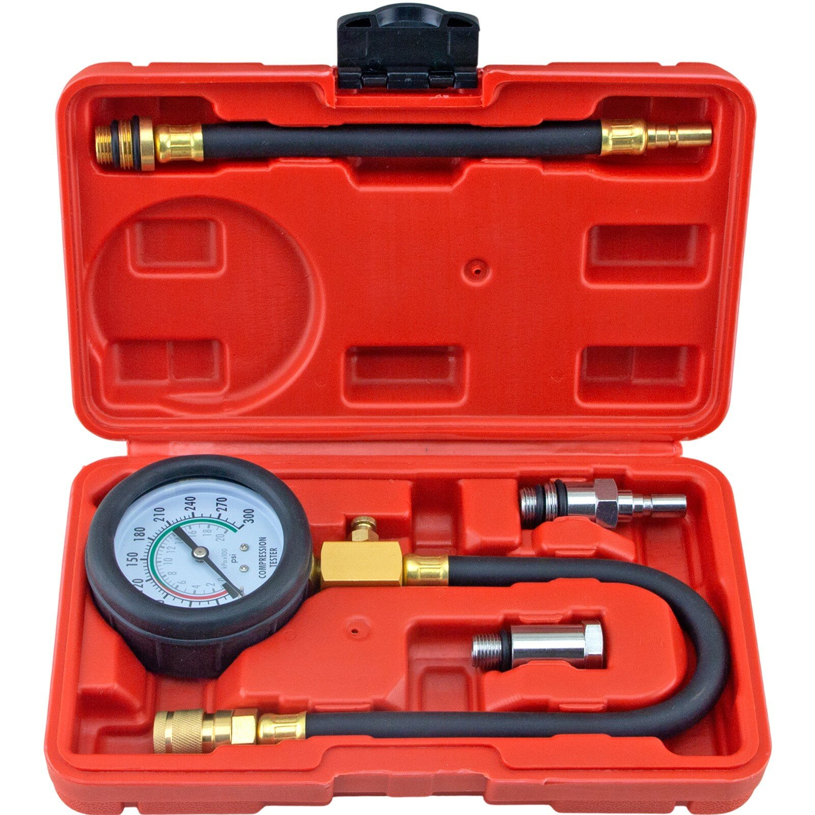 ER-86321 Компрессометр ER-86321 для бензиновых двигателей (0-21bar) 4 пр. в кейсе эврика