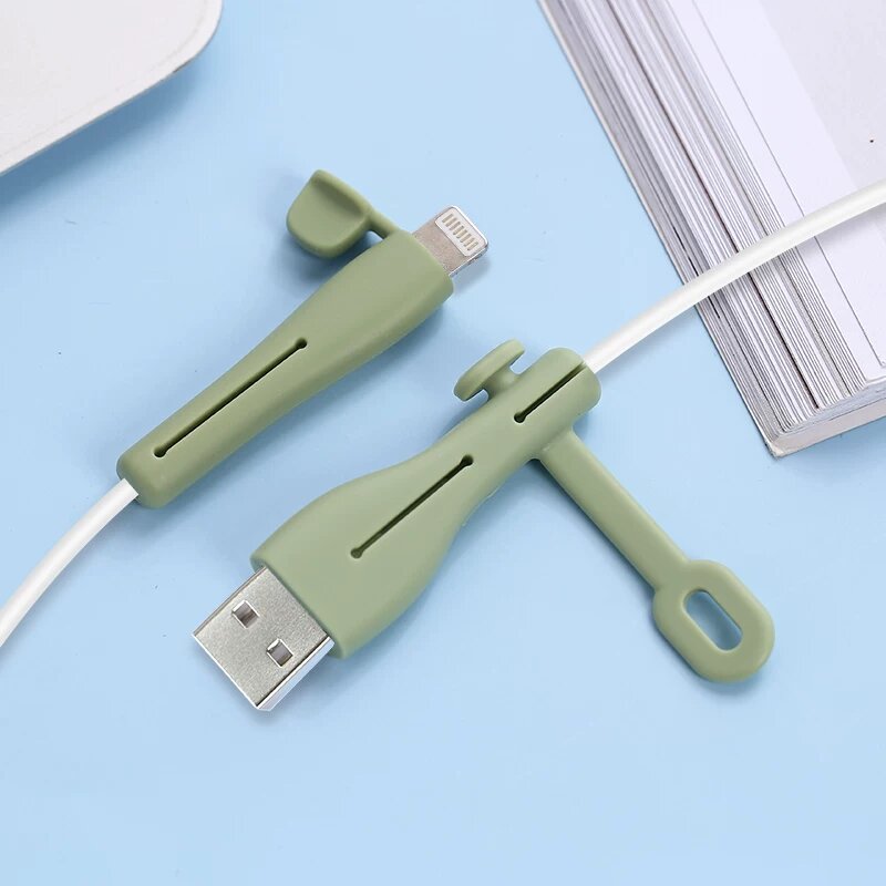 Защитный чехол для кабеля Apple 5W, мятный зеленый, с пылезащитной крышкой - 1 набор
