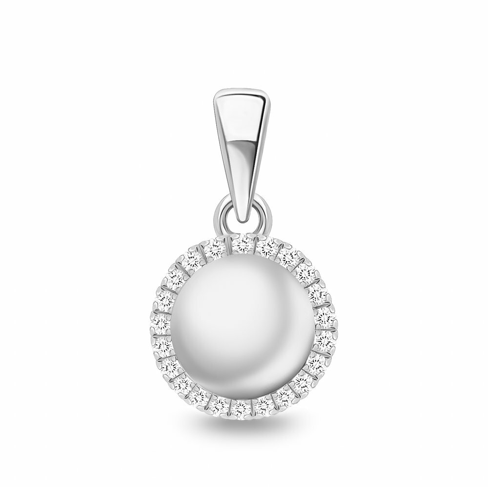 Подвеска 585GOLD, серебро, 925 проба, родирование, жемчуг