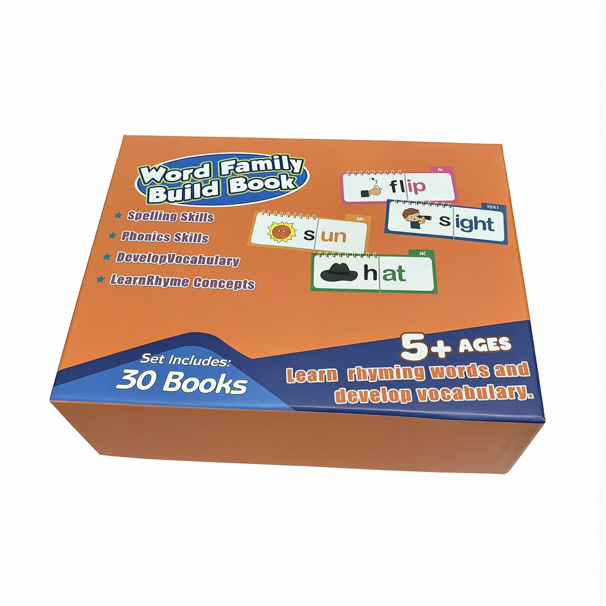 Обучающий набор для совместных занятий с детьми 30 книг Word Family Build Book от 5 лет для изучения орфографии фонетики расширения словарного запаса