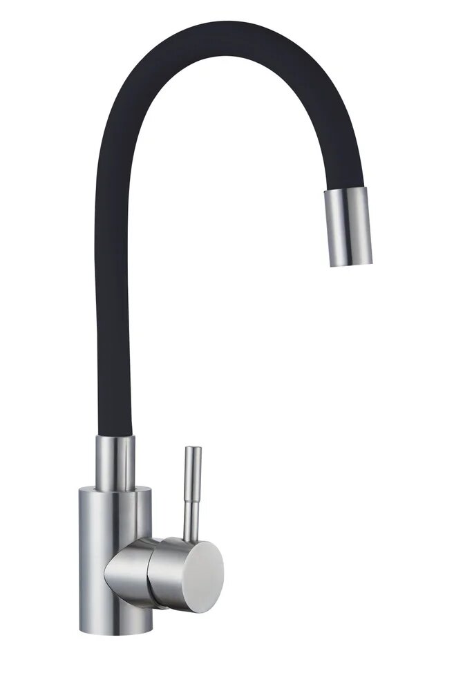 Смеситель для кухонной мойки с гибким изливом RUSH Симпл (Simple) черный (SUS7335-61Black)