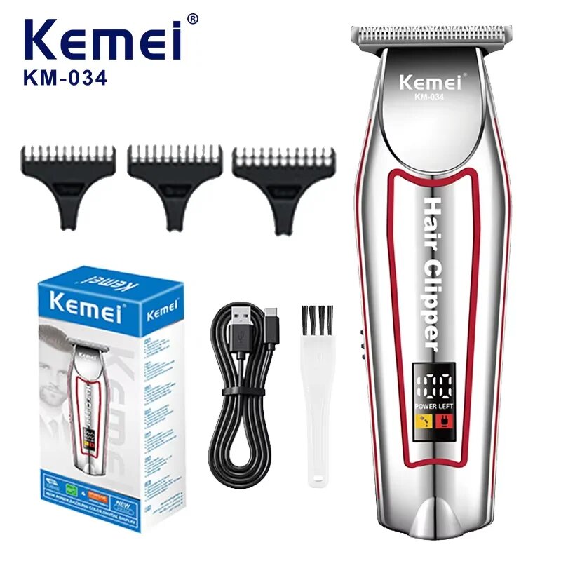 Триммер Kemei KM-034, серебристый