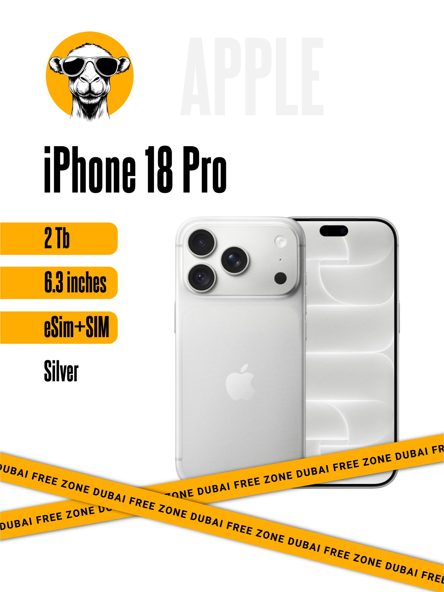 Смартфон iPhone 18 Pro 2TB Silver Sim+E-Sim
