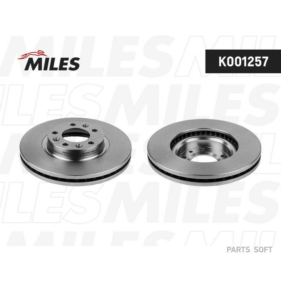Диск тормозной PEUGEOT 407 04-/607 05-/508 10- переднийвент. D 283мм. MILES K001257 MILES K001257