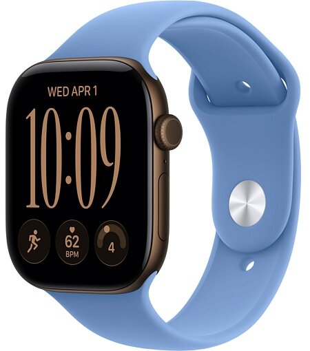 Смарт-часы Apple Watch Series 12 A3584 46мм OLED серый космос/синий Sport Band р. бр: M/L (MJEJ4X/A)