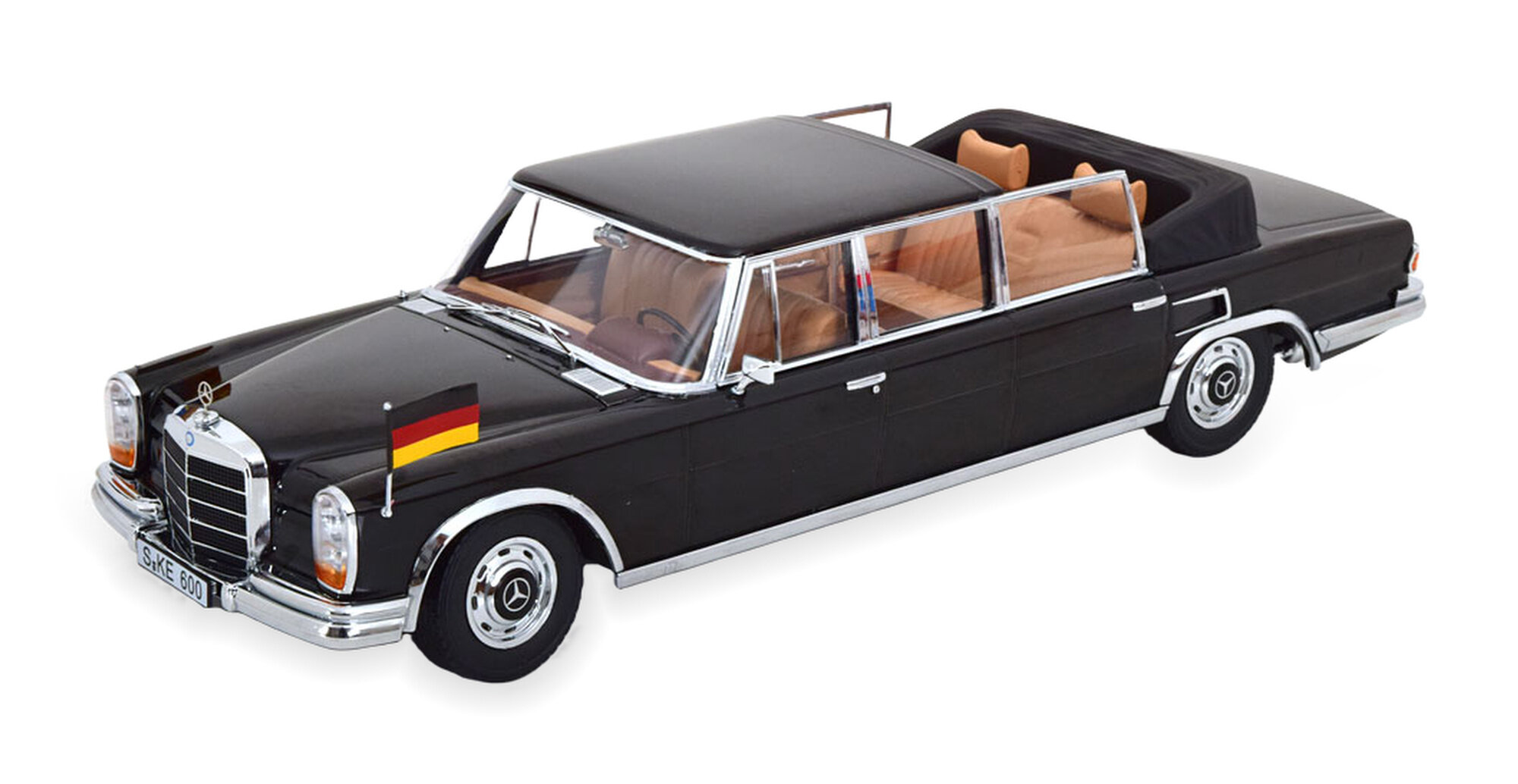 Модель коллекционная KK-SCALE Mercedes 600 W100 landaulet queen elizabeth ii kiesinger 1965 black