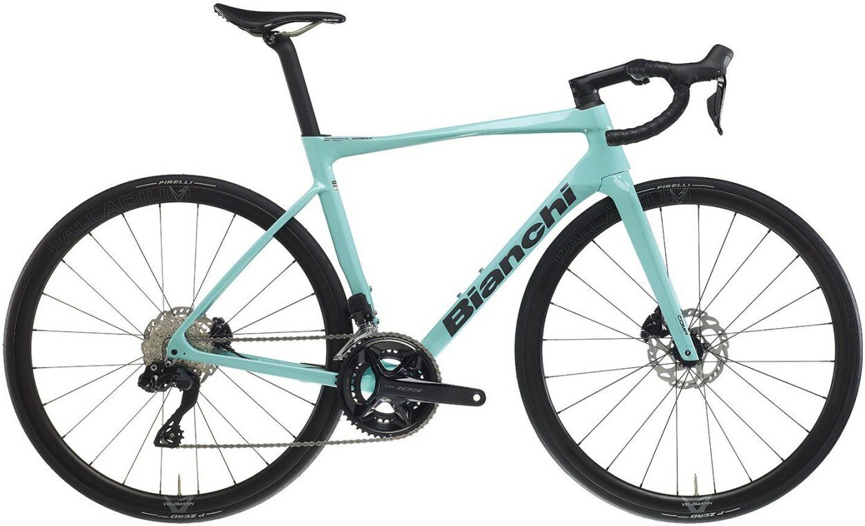 Велосипед Bianchi Specialissima Comp Ultegra Di2, рама 55 см (165-175 см), целесте-серый