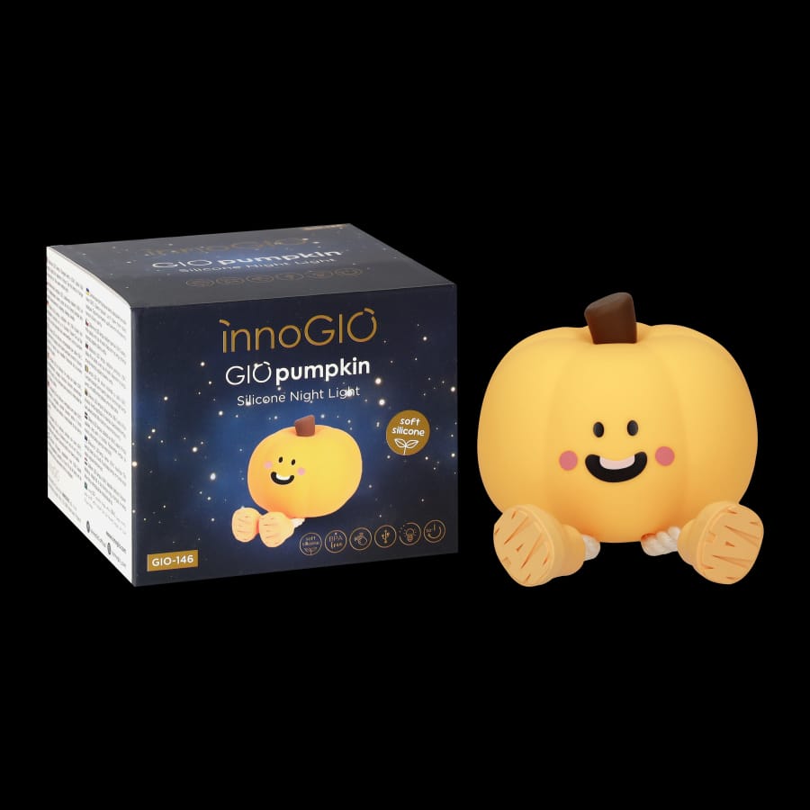 Настольный светильник InnoGIO GIOpumpkin GIO-146, силиконовый ночник для детей, оранжевый