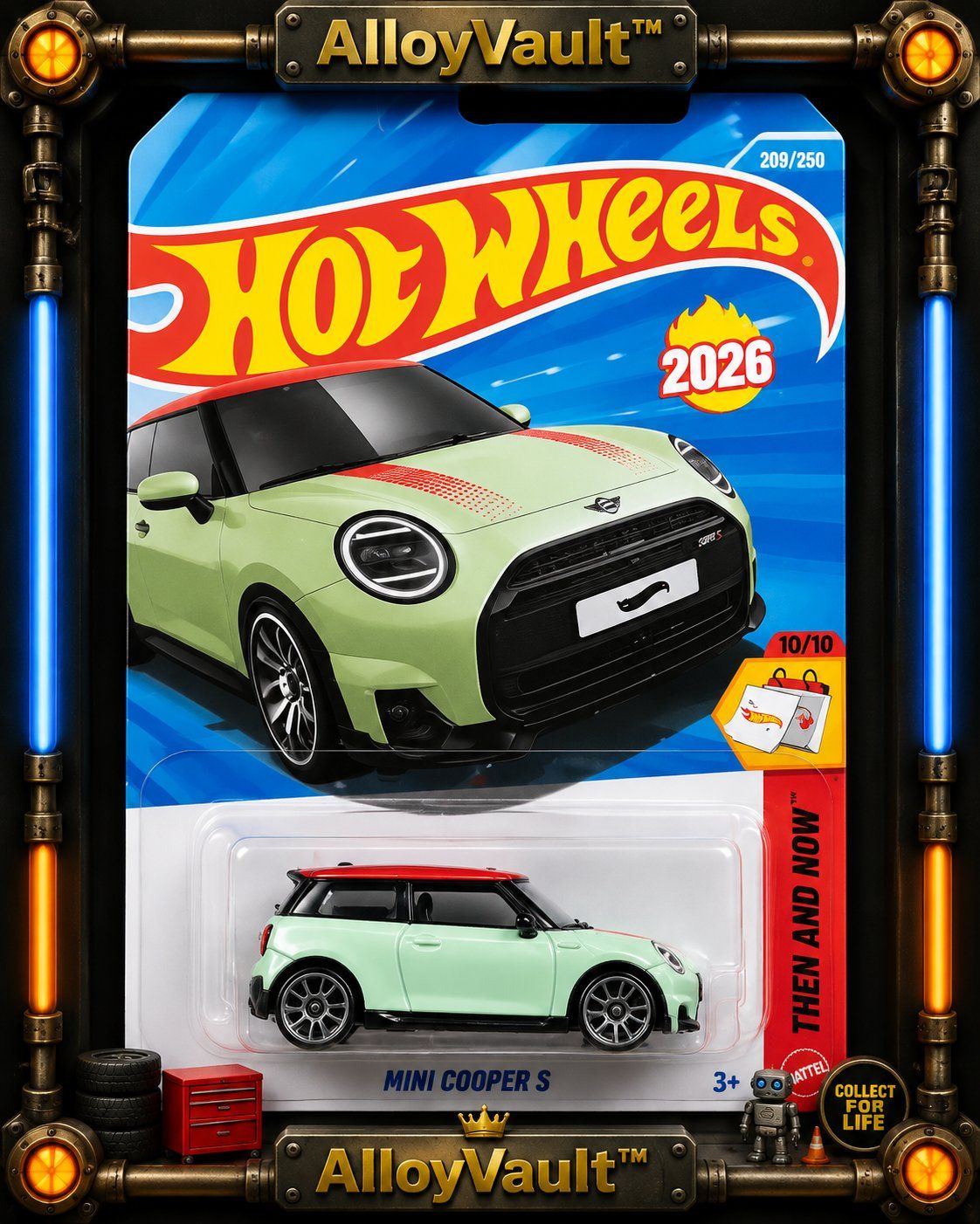 HotWheels Then and Now 2026 Mini JCW Electric коллекционная модель автомобиля 1/64 die-cast