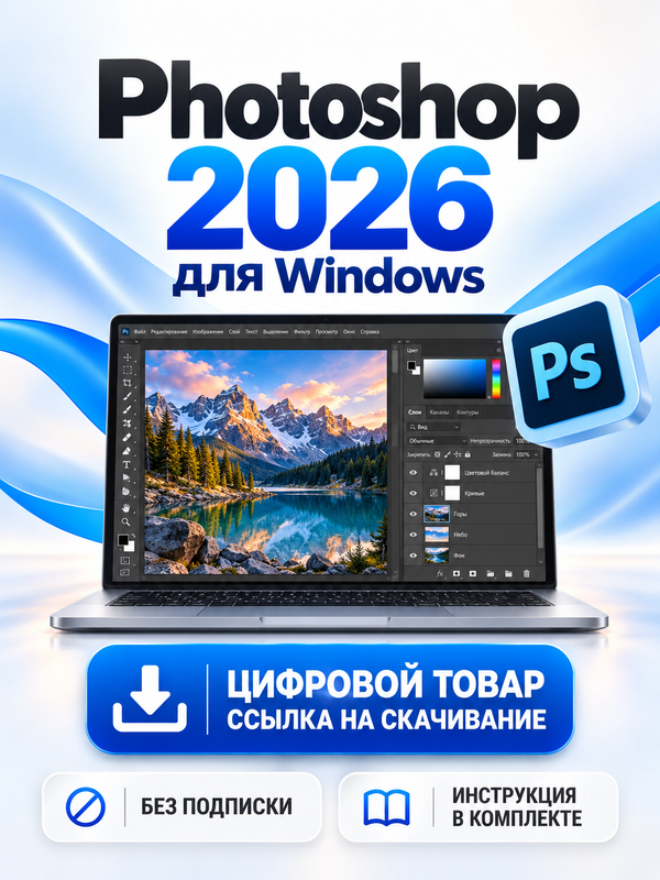 Adobe Photoshop 2026 для Windows (не ключ, подробности в описании)